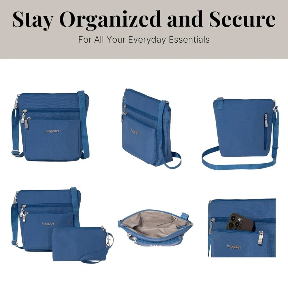 Baggallini Blue Pocket Crossbody with RFID - new with tags - Picture 6 of 7
